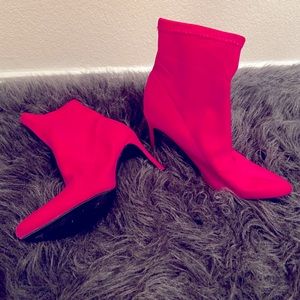 Hot pink ankle booties